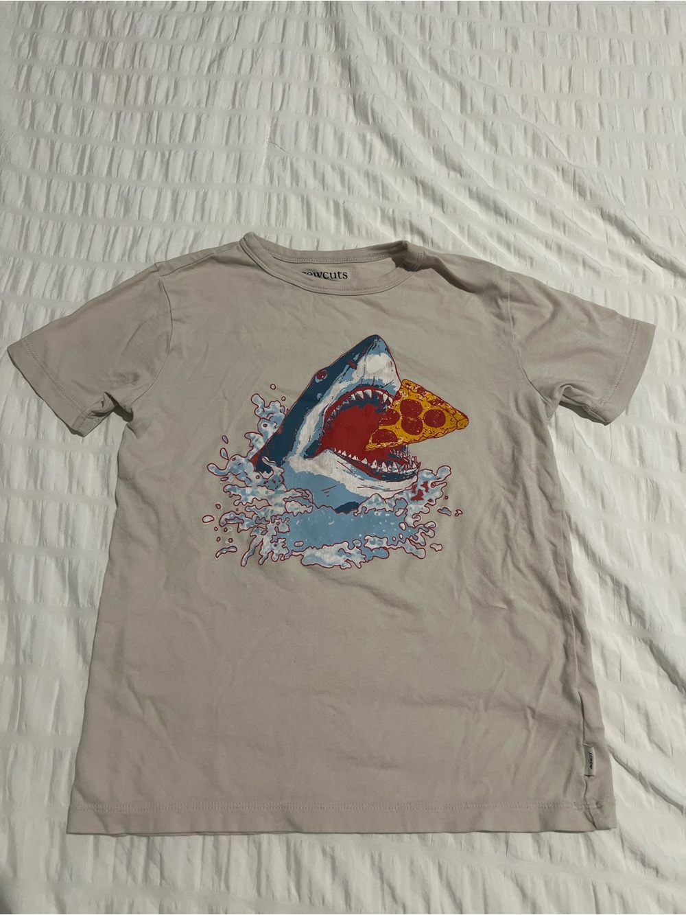 Crewcuts Light Gray Graphic Shark & Pizza Tee